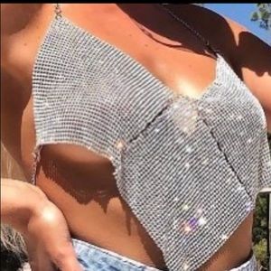 “The IT Girl” Crop Top Silver Fashion Nova